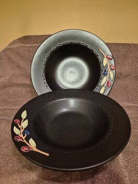VINTAGE BLACK BOWL TABLETOPS GALLERY TUSCAN OLIVE